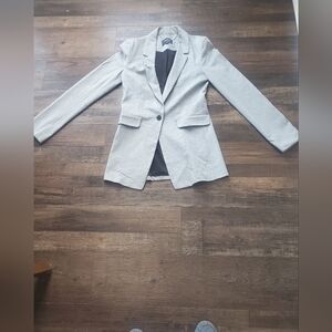 Le Château Grey Single-Button Blazer XS (US 0–2) | Classic Work Jacket